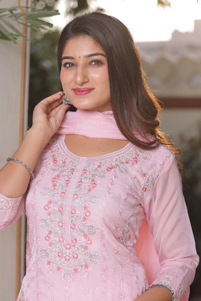 Pink Organza Salwar Suit