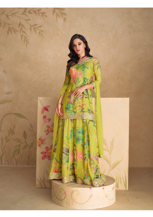 Palazzo Set in Lime Green