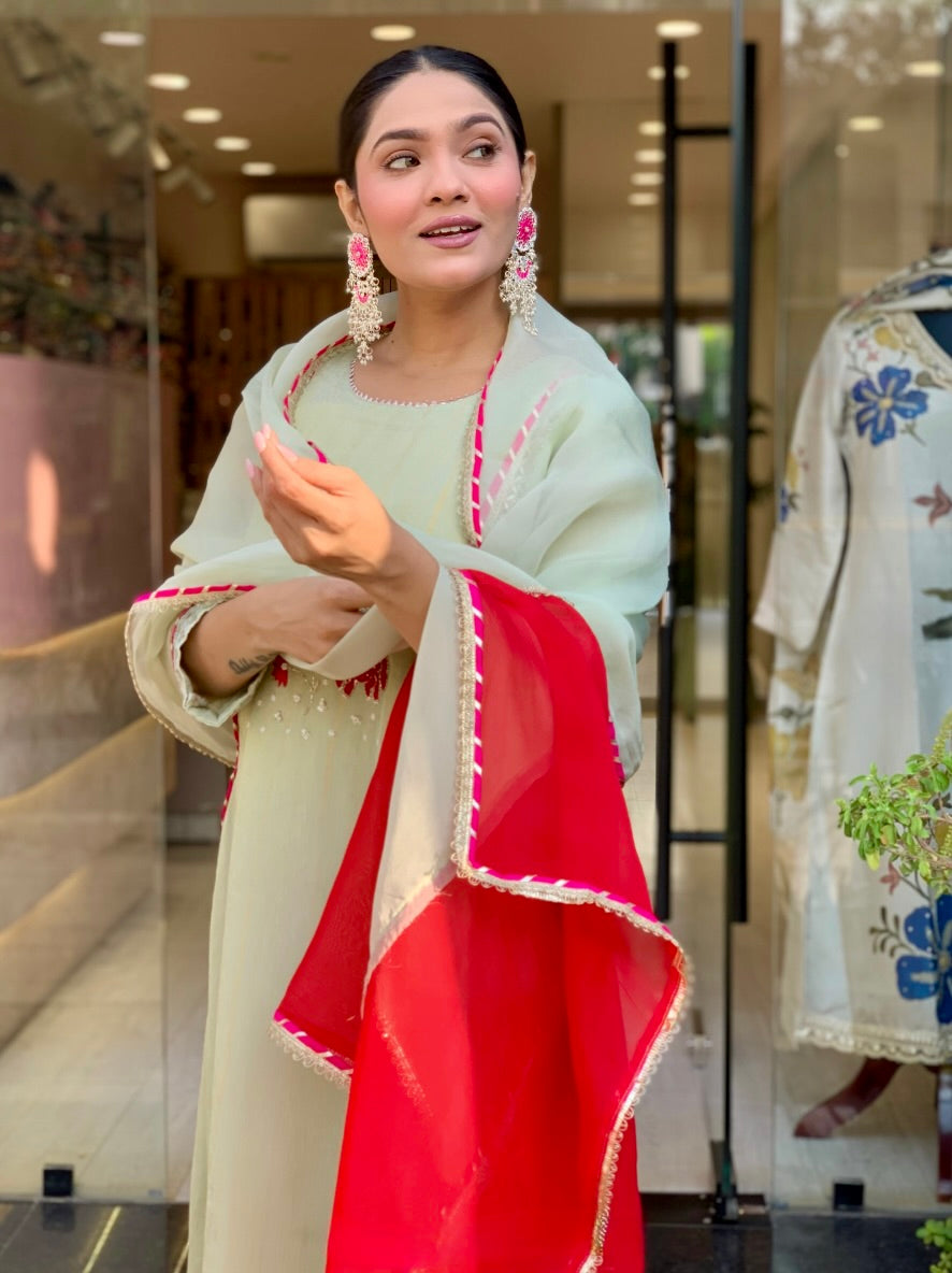 Tissue Silk Zari Work Salwar Suit