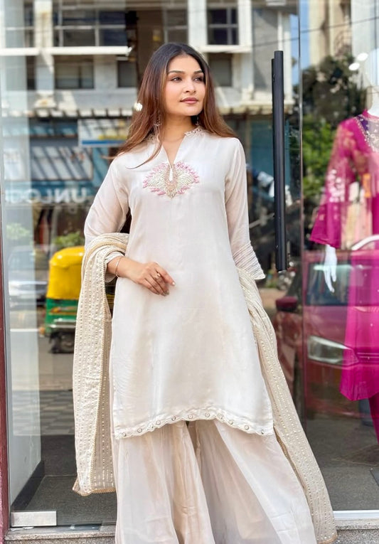 Shimmer Tissue Palazzo Suit