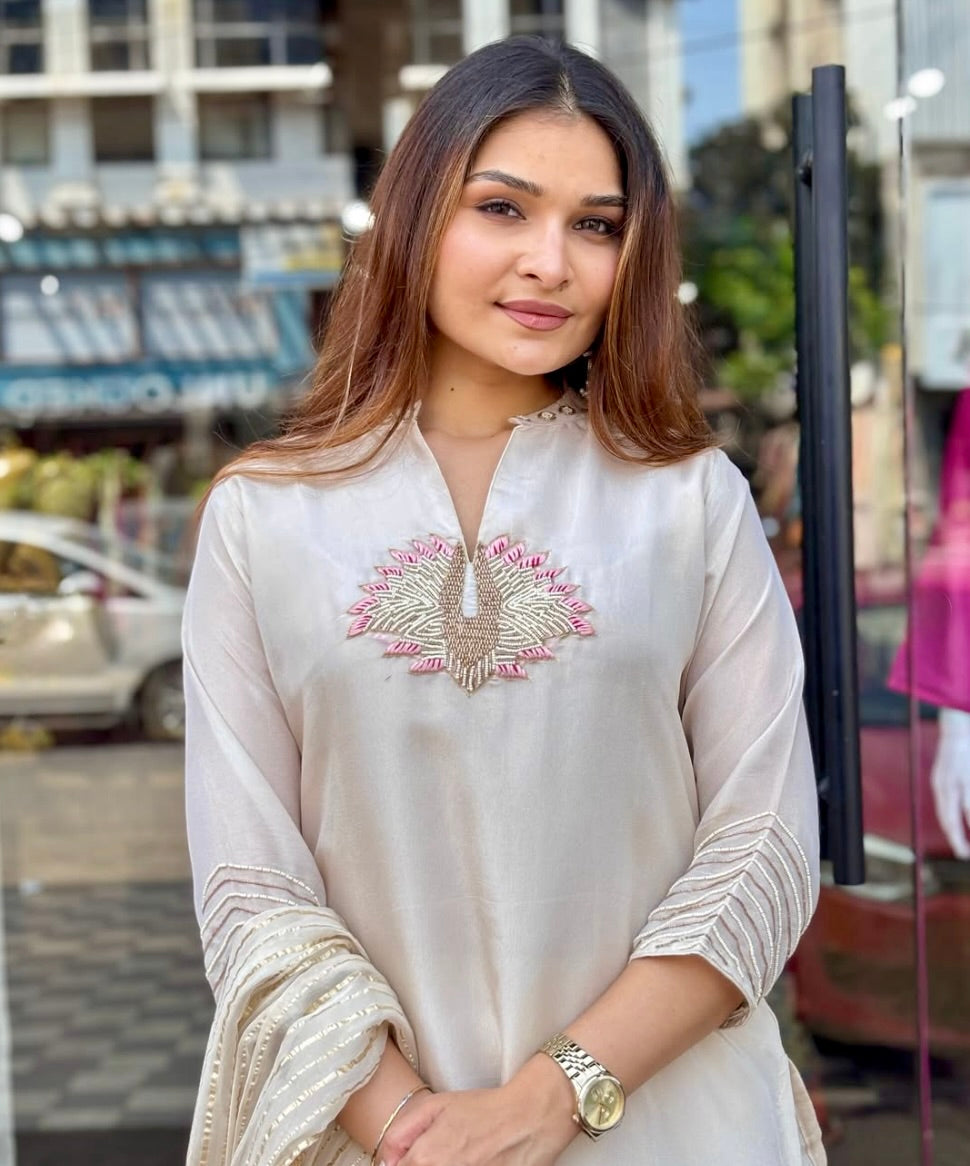 Shimmer Tissue Palazzo Suit