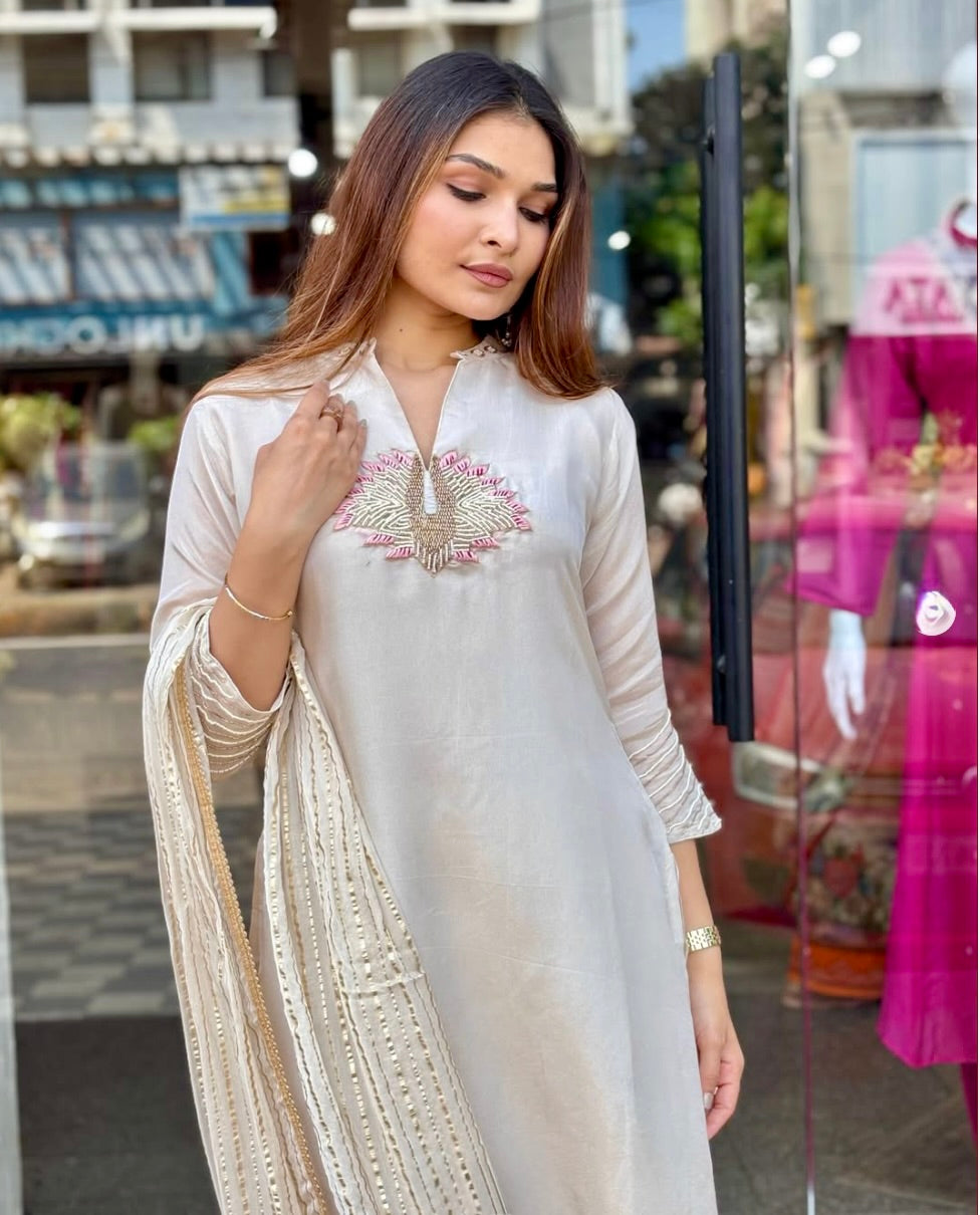 Shimmer Tissue Palazzo Suit