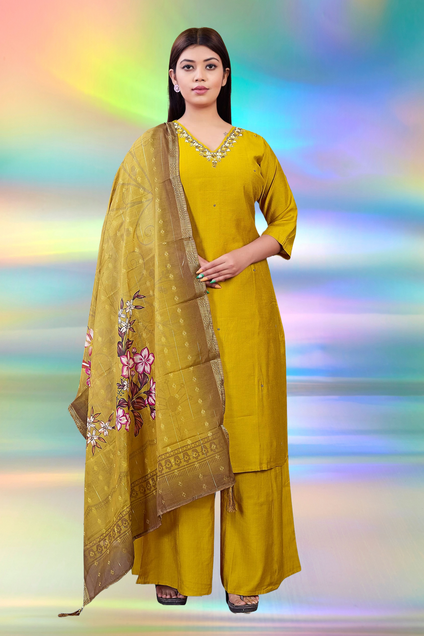 Palazzo and Kurta Set in Silk