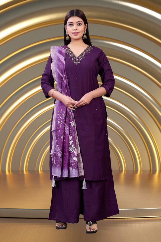 Palazzo and Kurta Set in Silk